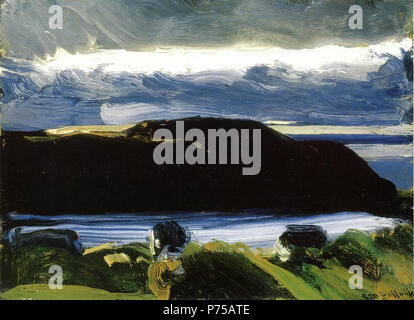 English: 'Breaking Sky, Monhegan,' oil on canvas, by the American painter George Wesley Bellows. Views from Monhegan Island, Maine. . circa 1916 19 Breaking Sky Monhegan George Bellows Stock Photo