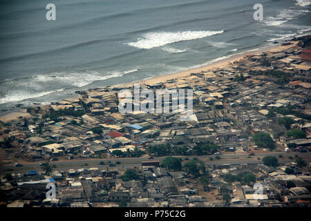 Aerial view of the waterfront of Accra, Ghana Stock Photo