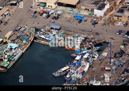 Aerial view of the fisherman's wharf in Accra, Ghana Stock Photo