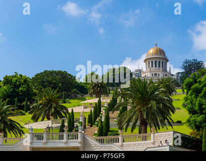 Bahai World Center with gardens and temple in Haifa, Israel, Mount Carmel Stock Photo