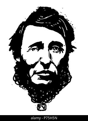 Portrait of Henry David Thoreau (1817-1862) by Félix Valloton (1865-1925) . 1896 139 Henry David Thoreau by Vallotton Stock Photo