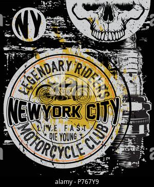 Motorcycle company typography, t-shirt graphics, vectors Stock Vector