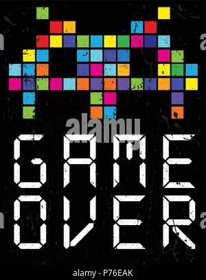 Game over cartoon slogan Stock Vector