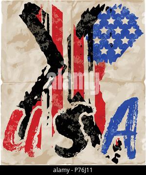 American grunge flag. An american grunge flag for a background of a poster. Stock Vector