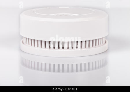 A fire alarm isolated on white background. Stock Photo