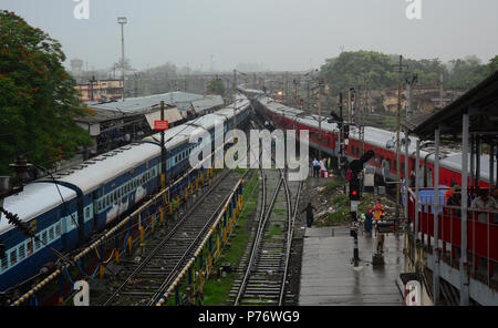 Gaya, India - Jul 10, 2015. Railway station in Gaya, India. Gaya is a holy city beside the Falgu River, in the northeast state of Bihar. Stock Photo