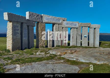 Outdoor museum of modern art sculpture located in the surroundings of the Tower of Hercules, Celtic Park in A Coruña, Galicia, Spain, Europe Stock Photo