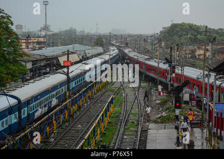 Gaya, India - Jul 10, 2015. Railway station in Gaya, India. Gaya is a holy city beside the Falgu River, in the northeast state of Bihar. Stock Photo