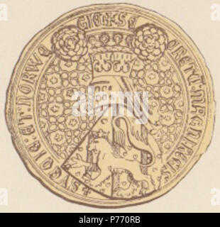 English: Seal of King Magnus VII of Norway/Magnus IV of Sweden, based on 28 documents, dated 1341–72. Text: ' SECRETUm : MAGNI : REGIS :  SVECIE : ET : NORWE/GIE'. Size: 60 mm. 4 August 2012 2 Kong Magnus Eriksson PI XVI 2 Stock Photo