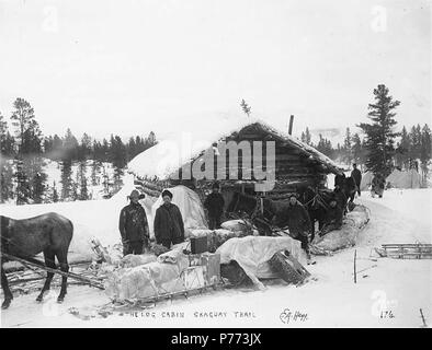 Klondikers With Horse Drawn Sleds On The White Pass Trail Between