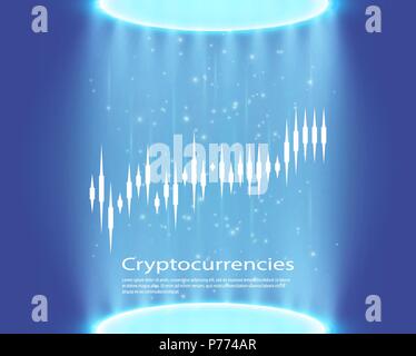 Graph of cryptocurrency. Graphics and analytics of cryptography. vector illustration Stock Vector