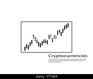 Graph of cryptocurrency. Graphics and analytics of cryptography. vector illustration Stock Vector