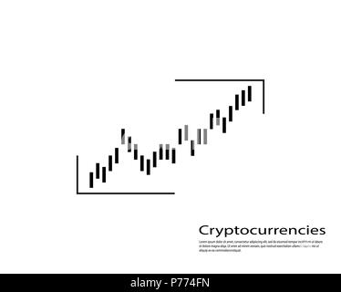 Graph of cryptocurrency. Graphics and analytics of cryptography. vector illustration Stock Vector