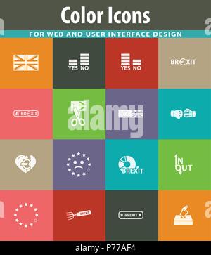 Brexit, icon set for web Stock Vector