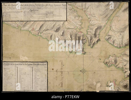 45 Mapa do Golfo Ártabro e do treito costeiro inmediato até a ría de Cedeira (1800) - 2 Stock Photo