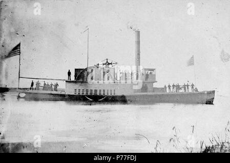 English: USS O. M. Pettit, ca. 1860s, location unknown . 1860s 60 USS O. M. Pettit Stock Photo