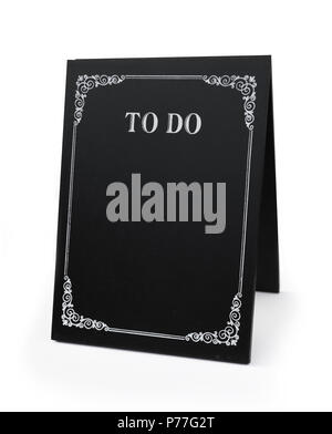 To do list chalkboard isolated on white background checklist - space for own text Stock Photo