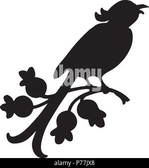 Illustration Of Tree Branch With Bird Silhouette Stock Vector Image 