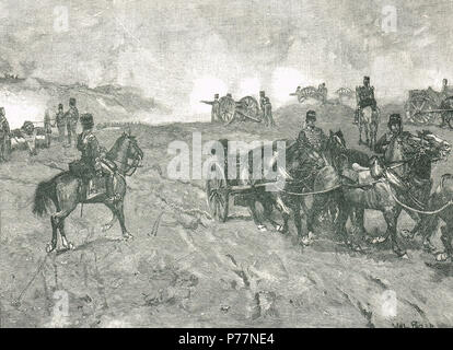 Skirmish on the Bulganak, Maude's Battery coming into Action, Crimean War, 19 September 1854 Stock Photo