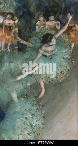 . French: Danseuse basculant (Danseuse verte) Swaying Dancer (Dancer in Green)  from 1877 until 1879 27 Edgar Degas - Danseuse basculant (Danseuse verte) - Stock Photo