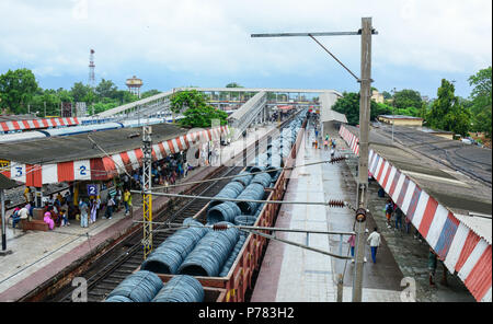 Gaya, India - Jul 10, 2015. Railway station in Gaya, India. Gaya is a holy city beside the Falgu River, in the northeast state of Bihar. Stock Photo