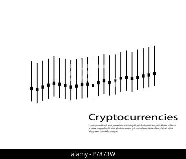 Graph of cryptocurrency. Graphics and analytics of cryptography. vector illustration Stock Vector