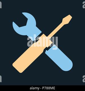 Isolated coloring Tools icon on black background - Vector Iconic Vector Stock Vector