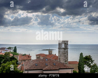 View on the old town of Porec, Istria, Croatia, Europe Stock Photo