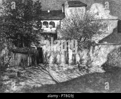 .  eština: Msíní krajina - Dvr kláštera  before 1939 9 Eduard Ameseder 1856-1938 - Mesicni krajina - Dvur klastera Stock Photo