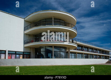 The De La Warr Pavilion at Bexhill-on-Sea, East Sussex was designed in the Modernist style by Erich Mendelsohn and Serge Chermayeff and built in 1935 Stock Photo