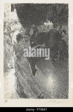 .  Svenska: Valsen English: The Waltz  1891 9 Anders Zorn - The Waltz (etching) 1891 Stock Photo