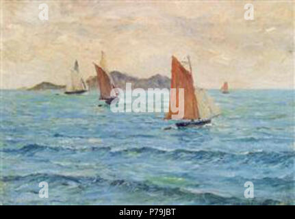 Work by Maxime Maufra . before 1918 55 Maufra - sailboats Stock Photo