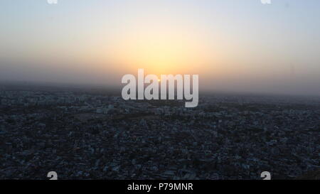 Nahargarh sunset is one of the best place to witness a sunset in Jaipur. Stock Photo