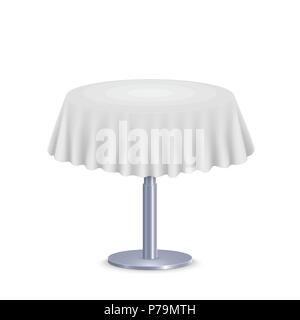 Empty round Tablecloth on table Isolated on white background Stock Vector