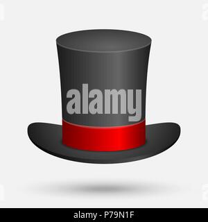 Black Top Hat vector illustration isolated on white background Stock ...
