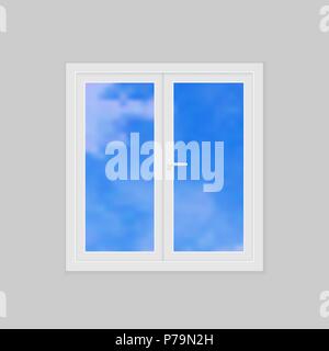 Closed realistic vector plastic window Stock Vector