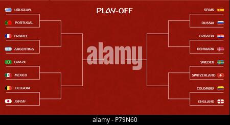 Football cup, Playoff tournament bracket Stock Vector