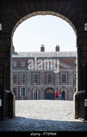 The Great Courtyard at Dublin Castle, Dame Street, Temple Bar, Dublin, Leinster Province, Republic of Ireland Stock Photo