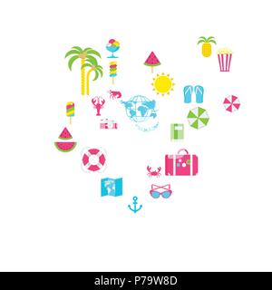 love summer card on white Stock Vector