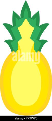 Pineapple fruit cut in half vector in flat design style isolated Stock Vector