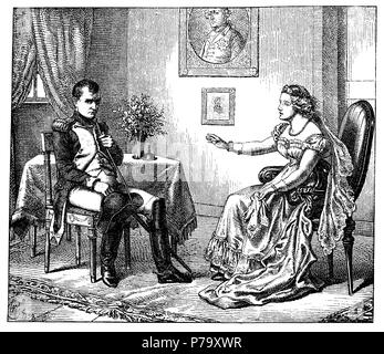 Napoleon I and Queen Luise in Tilsit, Wilhelm Camphausen  1881 Stock Photo