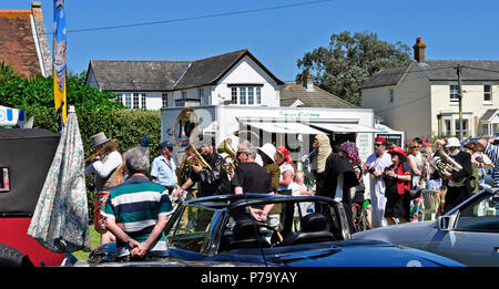 Street parade people in costume at Old Gaffer’s Festival 2012,Yarmouth, Isle of Wight, UK Stock Photo