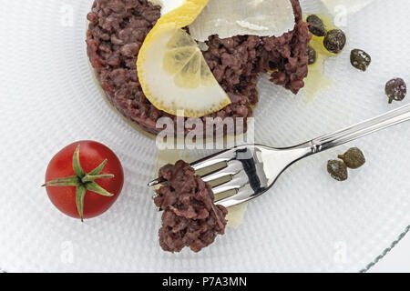 Simple seasoned meat tartare 10 Stock Photo