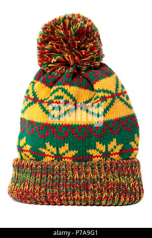 Bobble hat isolated against a white background. Stock Photo