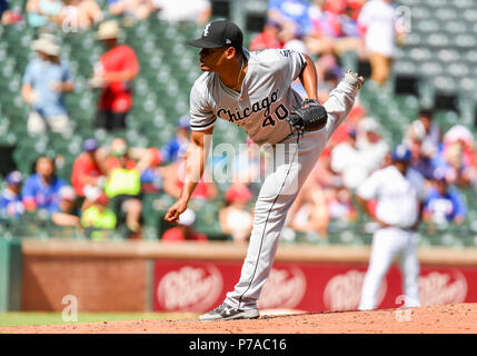 Chicago White Sox third baseman Yoan Moncada throws to first during a  baseball game against the Texas Rangers, Thursday, Aug. 4, 2022, in  Arlington, Texas. (AP Photo/Tony Gutierrez Stock Photo - Alamy