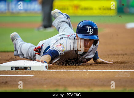 Tampa Bay Rays' Matt Duffy wears pink accessories to commemorate Mother's  Day during a baseball game against the Baltimore Orioles, Sunday, May 13,  2018, in Baltimore. (AP Photo/Patrick Semansky Stock Photo - Alamy