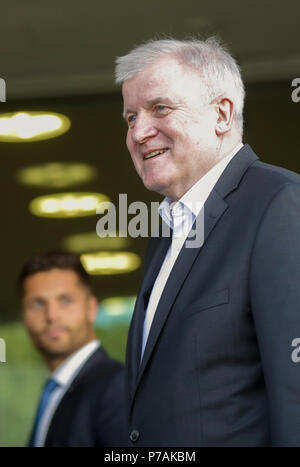 Berlin, Germany. 02nd July, 2018. CSU leader and German Interior Minister Horst Seehofer arrives at Konrad-Adenauer-Haus. Credit: Michael Kappeler/dpa/Alamy Live News Stock Photo