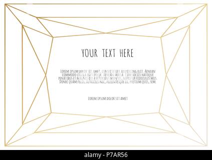 Polygonal frame, Frame border with copy space Stock Vector