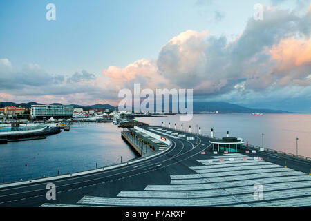 PONTA DELGADA, PORTUGAL - JUNE 28th, 2018: Ferry terminal in Ponta Delgada, on Sao Miguel Island,which  is the capital of the Azores archipelago of Po Stock Photo