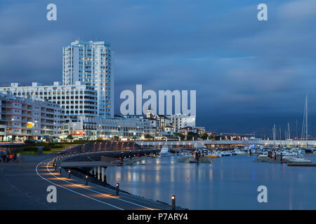 PONTA DELGADA, PORTUGAL - JUNE 28th, 2018: Ponta Delgada, on Sao Miguel Island, is the capital of the Azores archipelago of Portugal. Stock Photo